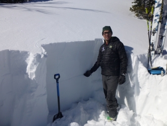 Stable snowpack above Hebgen Lake